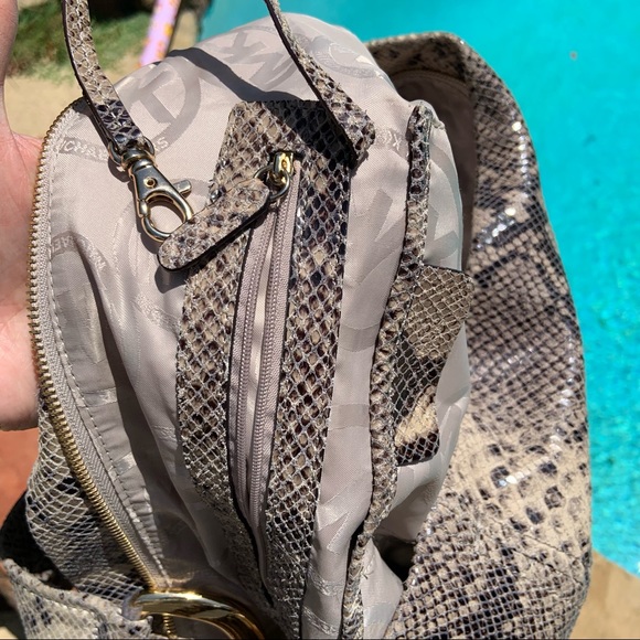 XL Michael Kors python snake skin leather chain-link shoulder bag stunning!!! - Picture 7 of 12